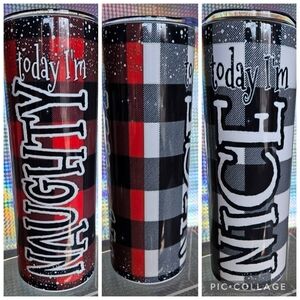 Red and Black Plaid Tumbler